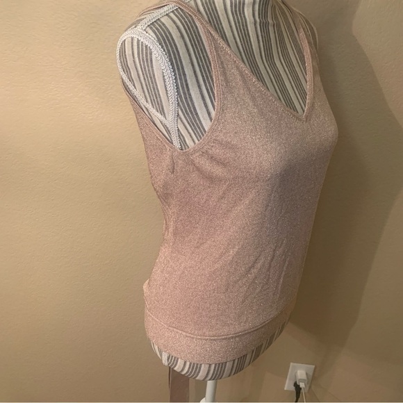 NEW Express Top Large Pale Pink Silk Metallic Wrap Strap Sleeveless Tank - Picture 5 of 16